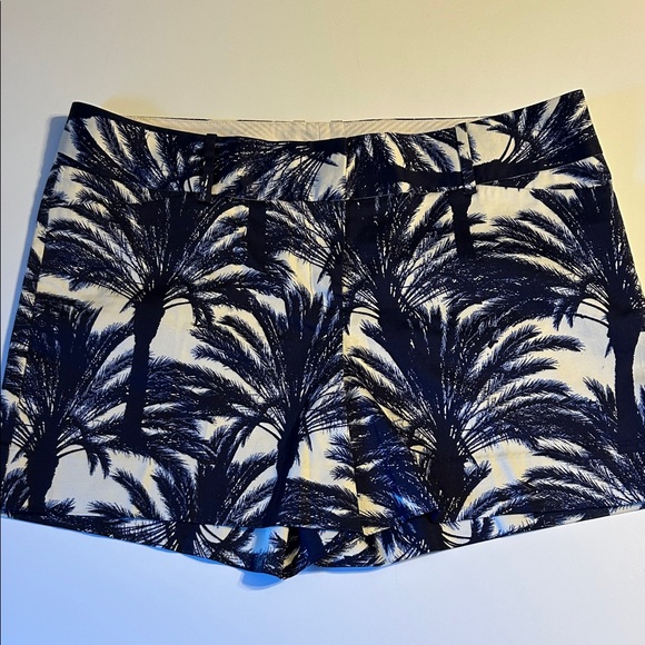 The Limited Pants - The Limited Navy Palm‎ Print Women's Shorts size 14 tailored vacation preppy